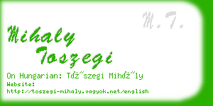mihaly toszegi business card