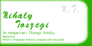 mihaly toszegi business card